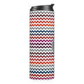 Bouteilles Isothermes Rouge blanc gris Chevron Zigzag Monogramme (Tourné sur la gauche)