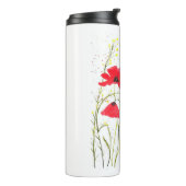 Bouteilles Isothermes Rouge élégant Simple aquarelle pop fleurs (Tourné sur la gauche)