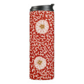 Bouteilles Isothermes Rouge Floral Vibrant Ornate Classé Motif (Tourné sur la gauche)