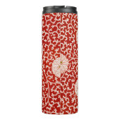 Bouteilles Isothermes Rouge Floral Vibrant Ornate Classé Motif (Dos)