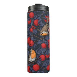 Bouteilles Isothermes Rouge-gorges dans le pommier/bleu et rouge