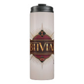 Bouteilles Isothermes Rouge & Or Art Déco Obliviate Spell Graphisme (Devant)