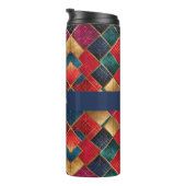 Bouteilles Isothermes Rouge or et Carrés bleus (Tourné sur la droite)