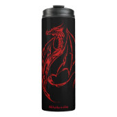 Bouteilles Isothermes Rouge Tribal Dragon Noir (Devant)