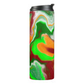 Bouteilles Isothermes Rouge, Vert, Bourgogne Marbre Coloré Fluid Art (Tourné sur la gauche)