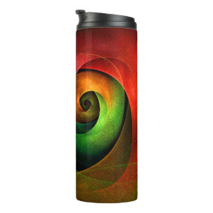 Bouteilles Isothermes Rouge Vert Floral Moderne Art Abstrait Motif #21