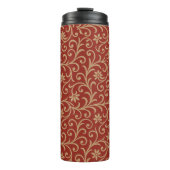 Bouteilles Isothermes Rouges et or Damask Flor Scroll (Devant)