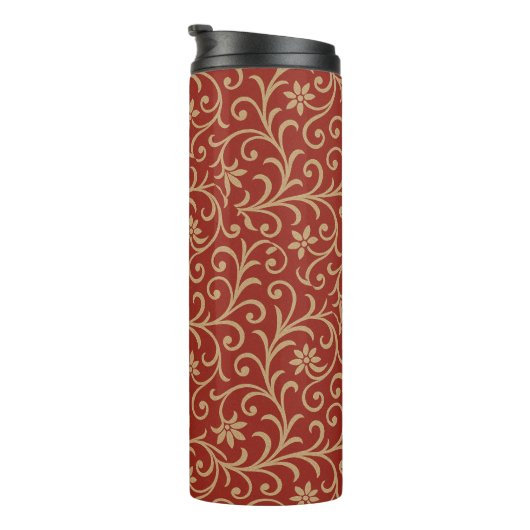 Bouteilles Isothermes Rouges et or Damask Flor Scroll (Tourné sur la droite)