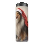 Bouteilles Isothermes Rough Collie Chien dans la neige Noël (Devant)