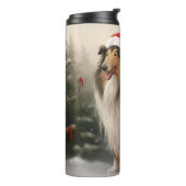 Bouteilles Isothermes Rough Collie Chien dans la neige Noël (Tourné sur la gauche)