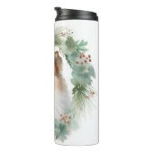 Bouteilles Isothermes Rough Collie Christmas Wreath Festive Pup (Tourné sur la droite)
