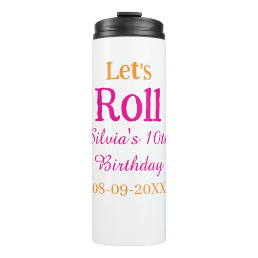 Bouteilles Isothermes Roulons heureux 10e anniversaire ajouter nom retro (Devant)
