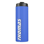 Bouteilles Isothermes Royal Bleu Blanc Texte Élégant Minimal Customisé (Devant)