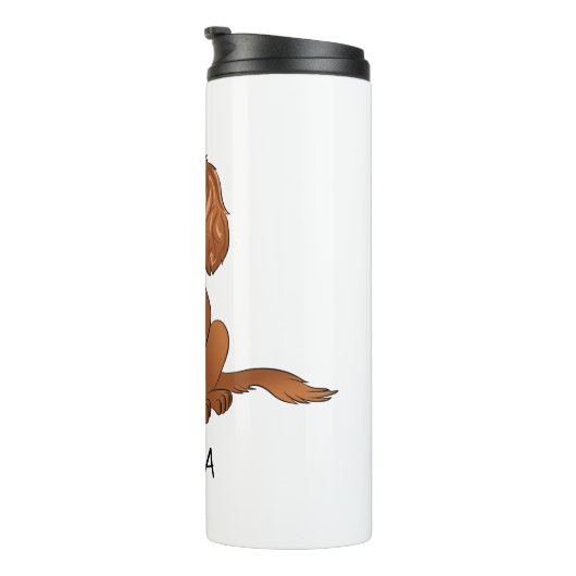 Bouteilles Isothermes Ruby Cavalier King Charles Spaniel Chien & Nom (Tourné sur la droite)