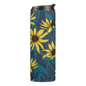 Bouteilles Isothermes Rudbekia jaune sur la marine (Tourné sur la gauche)