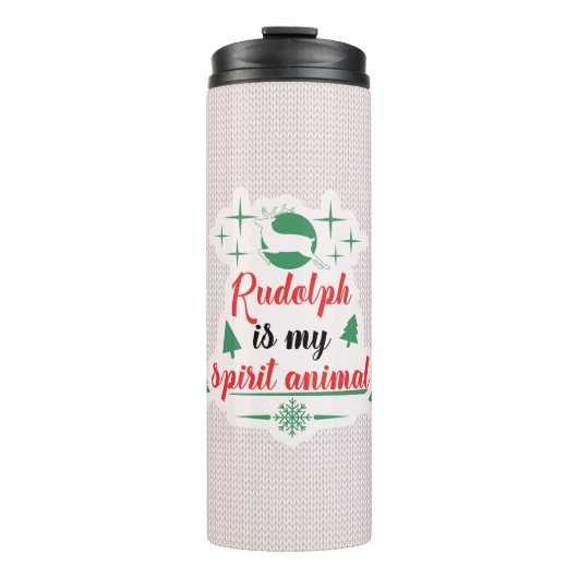 Bouteilles Isothermes rudolph est mon esprit animal tricot laide impress (Devant)