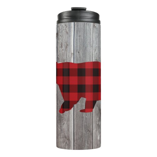 Bouteilles Isothermes ruodland barn wood red buffalo plaid bear (Devant)