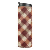 Bouteilles Isothermes Rustic Cream Orange Rust Red Plaid Pattern (Tourné sur la droite)