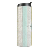 Bouteilles Isothermes Rustic Mint & Yellow Boho Geo Modern Personalized (Tourné sur la gauche)