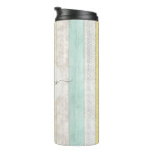Bouteilles Isothermes Rustic Mint & Yellow Boho Geo Modern Personalized (Tourné sur la droite)