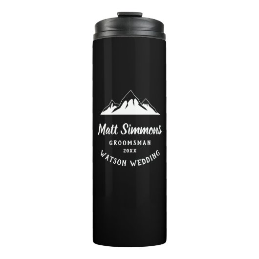 Bouteilles Isothermes Rustic Mountain Mariage Groomsman Cadeau Cool mode (Devant)