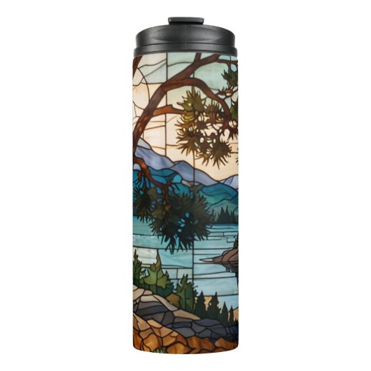 Bouteilles Isothermes Rustic mountain range landscape stain glass  (Devant)