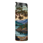 Bouteilles Isothermes Rustic mountain range landscape stain glass  (Tourné sur la droite)