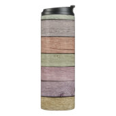 Bouteilles Isothermes Rustic Pastel Bois Plank Nom personnalisable (Tourné sur la gauche)