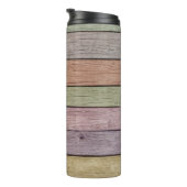 Bouteilles Isothermes Rustic Pastel Bois Plank Nom personnalisable (Tourné sur la droite)