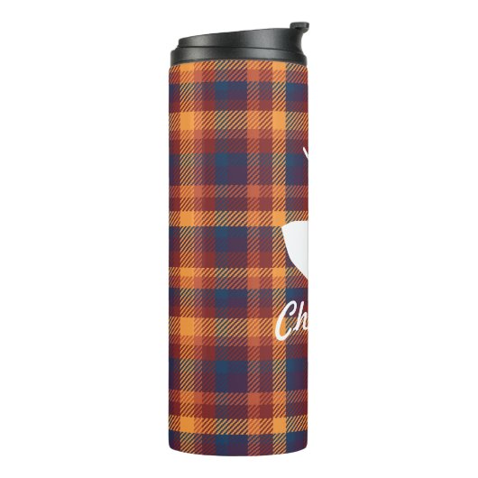 Bouteilles Isothermes Rustique Plaid Automne & White Deer Silhouette (Tourné sur la gauche)