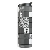 Bouteilles Isothermes Rustique, Populaire, Noir et blanc, Patchwork, Sim (Tourné sur la gauche)