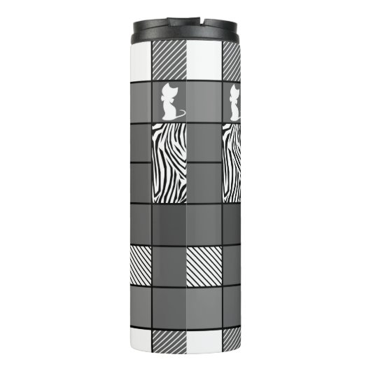 Bouteilles Isothermes Rustique, Populaire, Noir et blanc, Patchwork, Sim (Dos)