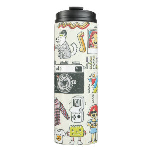 Bouteilles Isothermes Sac de Hipster sangle dessiné à la main jeu de doo