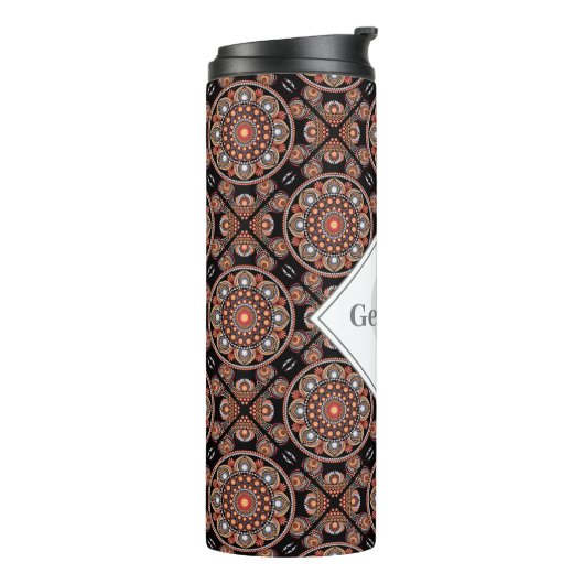Bouteilles Isothermes Safari personnalisé Sunset Bohème Mandala Tiles (Tourné sur la gauche)