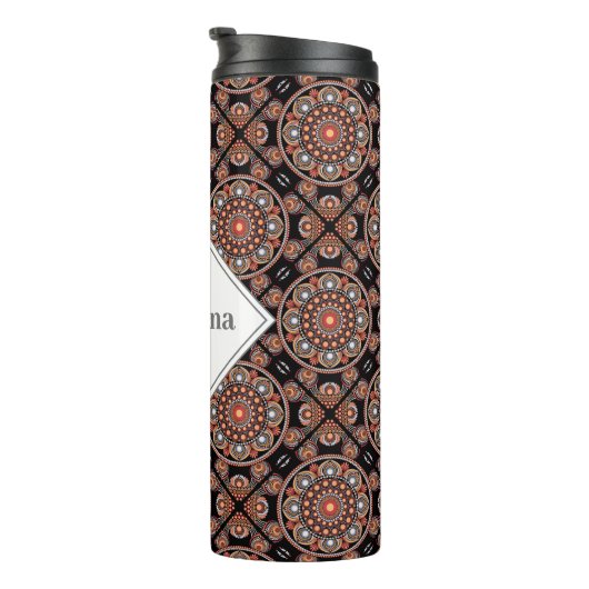 Bouteilles Isothermes Safari personnalisé Sunset Bohème Mandala Tiles (Tourné sur la droite)