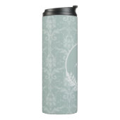 Bouteilles Isothermes Sage Green Elegant Damask Personnalisé (Tourné sur la gauche)