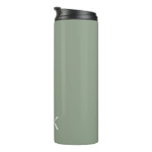 Bouteilles Isothermes Sage vert et blanc | Monogramme moderne (Tourné sur la droite)