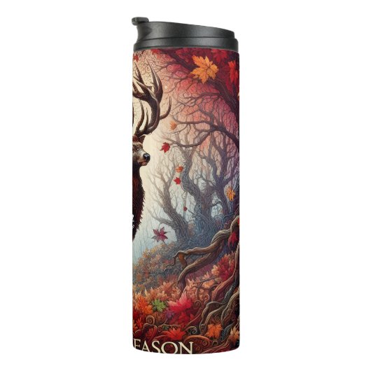 Bouteilles Isothermes Saison Chasse Deer Forêt d'automne (Tourné sur la droite)