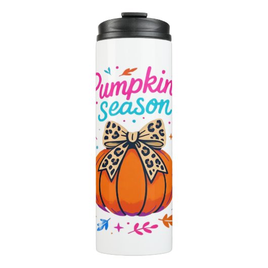 Bouteilles Isothermes Saison citrouille Leopard Bow Design - mignon auto (Devant)