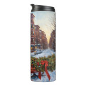 Bouteilles Isothermes Saison de Noël de Boston Terrier (Tourné sur la droite)