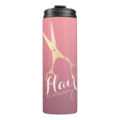 Bouteilles Isothermes Salon de maquillage moderne ciseaux d'or rose (Devant)