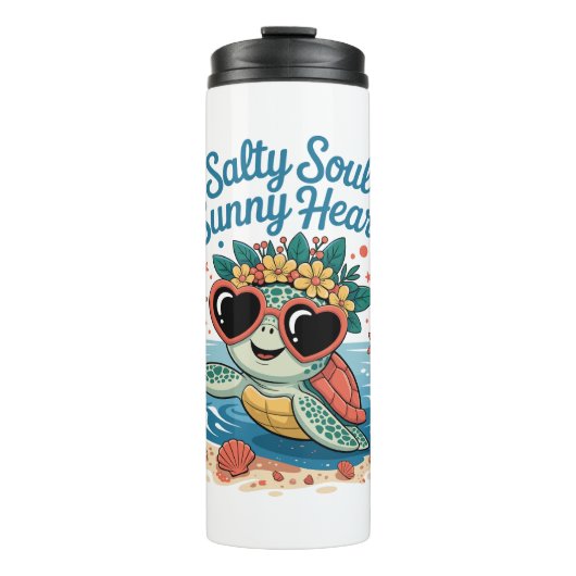 Bouteilles Isothermes Salty Soul Sunny Heart Turtle Été (Devant)