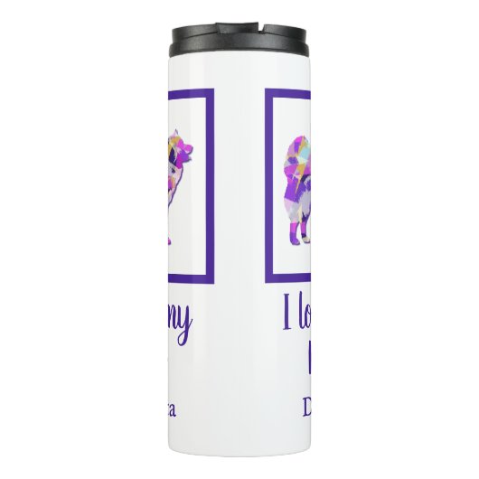 Bouteilles Isothermes Samoyé Chien Silhouette mou pourpre PY&B (Dos)