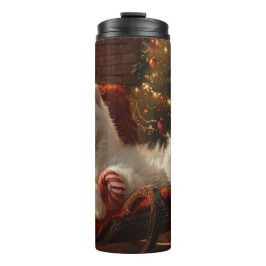 Bouteilles Isothermes Samoyed Chien Festive de Noël (Devant)