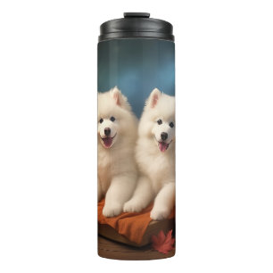 Bouteilles Isothermes Samoyed Chiot Automne Citrouille de plaisir