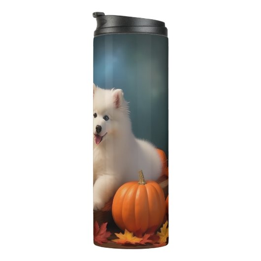 Bouteilles Isothermes Samoyed Chiot Automne Citrouille de plaisir (Tourné sur la droite)