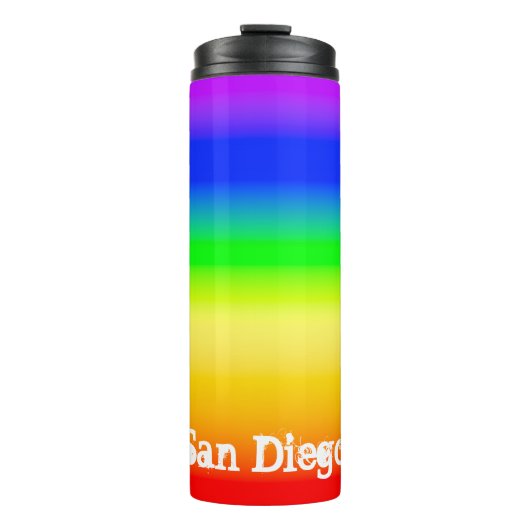 Bouteilles Isothermes San Diego Pride LGBT Rainbow Ombre Stripes (Devant)