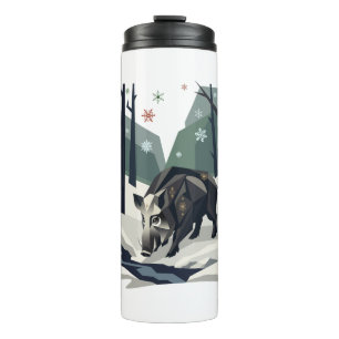 Bouteilles Isothermes Sanglier en forêt hivernale Travel Tumbler