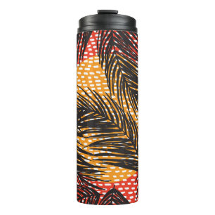Bouteilles Isothermes Sans couture avec feuilles de palmiers noirs et co