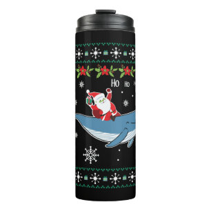 Bouteilles Isothermes Santa Claus avec Noël équitation baleine laide joy